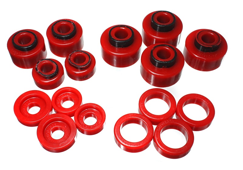 Ford F-250 SD Body Mount Set - Energy Suspension - Hyper-Flex™ Polyurethane - Red - `99-`07